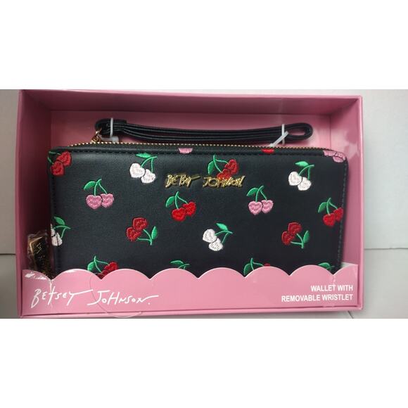 Betsey Johnson Cherry~ Multi- Piece Set~Satchel~ Bag~Charm & Wallet New In Box - Picture 2 of 8